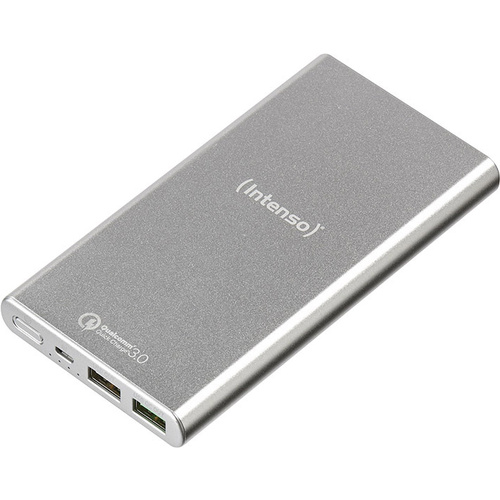 Intenso Q10000 Powerbank 10000 mAh Quick Charge LiPo USB-A, Micro USB Silber Statusanzeige