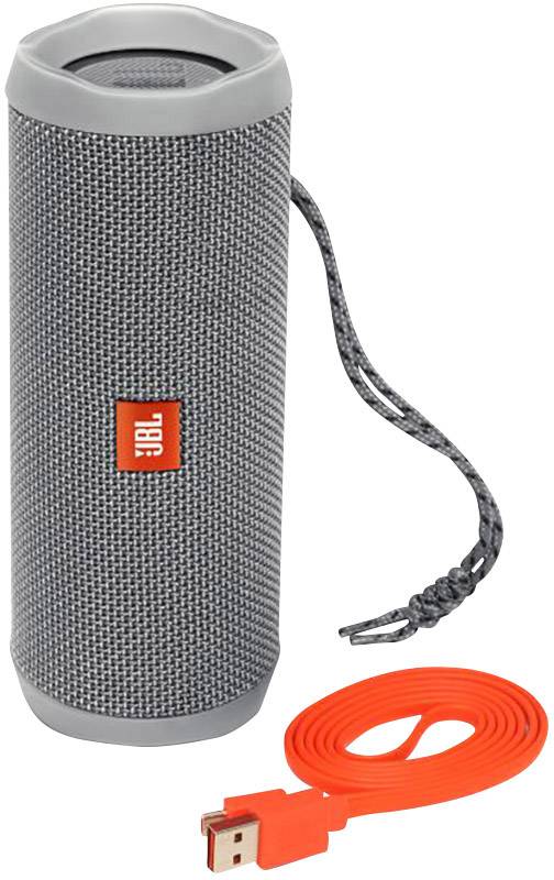 JBL Flip 4 Bluetooth® Lautsprecher Wasserfest, Freisprechfunktion Grau