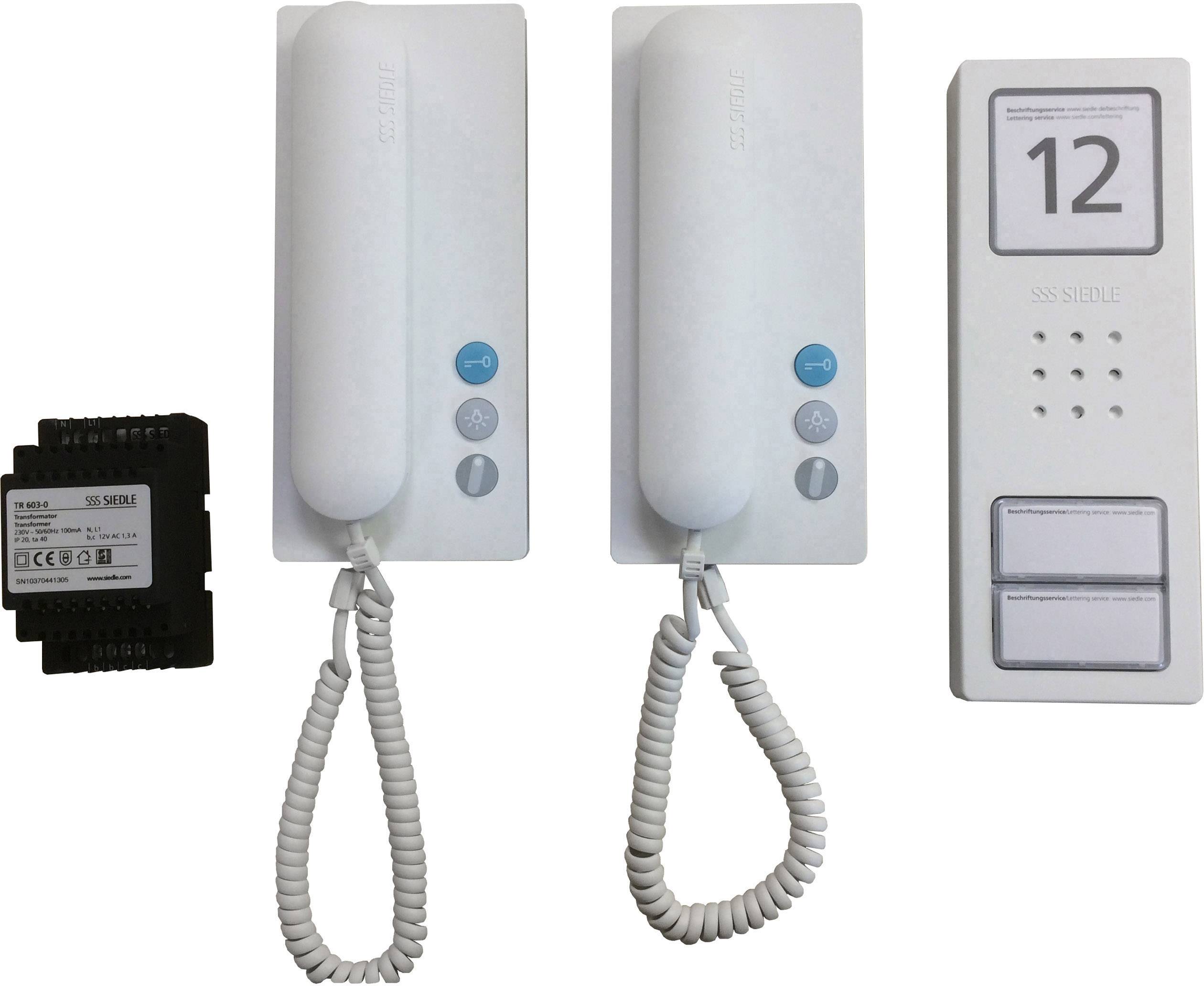 Siedle 210005095 Türsprechanlage Kabelgebunden Komplett-Set 2 Familienhaus Weiß