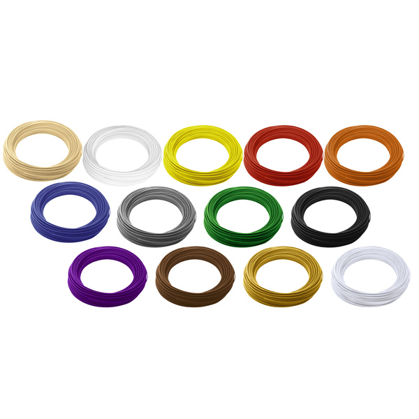 Pack de filaments Renkforce PLA 1.75 mm naturel, blanc, jaune, rouge, orange, bleu, gris, vert, noir, pourpre, marron, or, argent