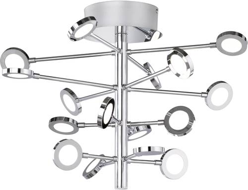 WOFI Joyce 9217.16.01.6000 LED-Deckenleuchte Chrom 32W Warm-Weiß Dimmbar, Drehbar, Schwenkbar