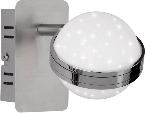 WOFI Monde 4241.01.54.6000 LED-Wandstrahler 6W Warm-Weiß Nickel (matt), Chrom