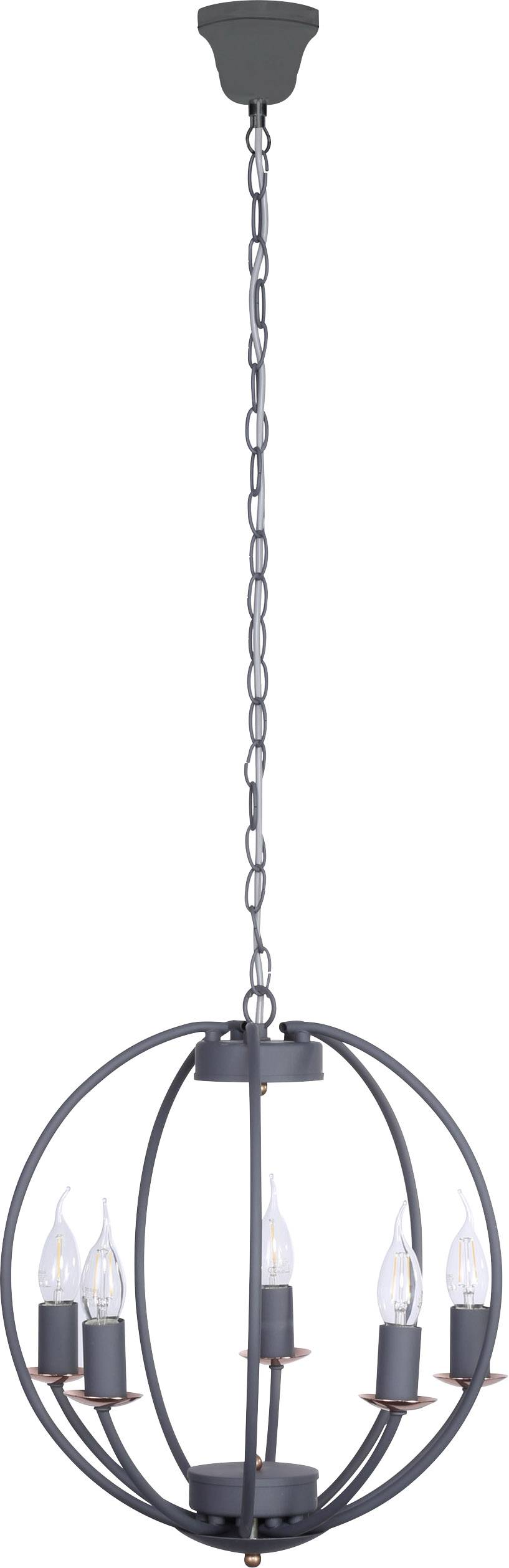 WOFI Valetta Kronleuchter LED E14 200 W Grau