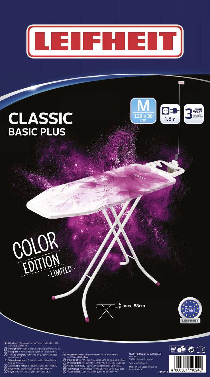 Leifheit Classic Basic M Plus Bügelbrett 1 St. Pink