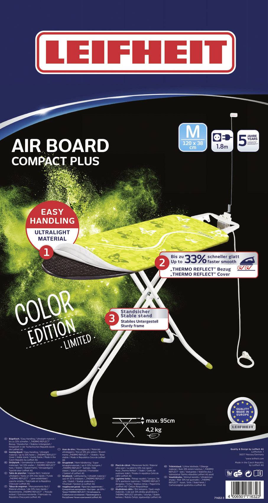 Leifheit Air Board M Compact Plus Bügelbrett 1 St. Grün