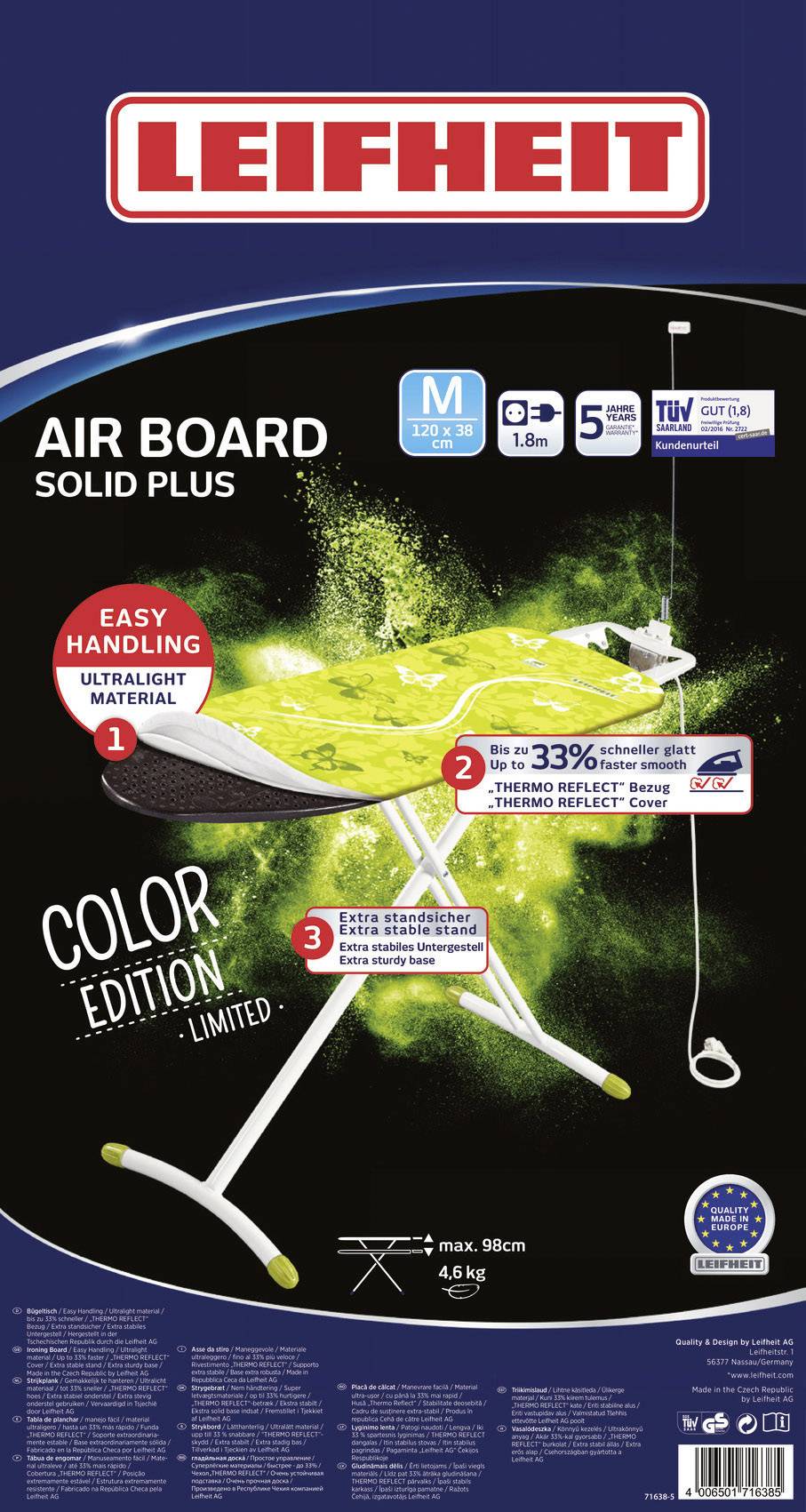 Leifheit Air Board M Solid Plus Bügelbrett 1 St. Grün