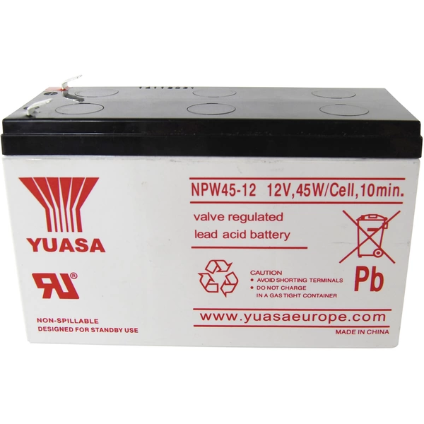 Yuasa NPW45-12 NP45W/12 Bleiakku 12V 8.5Ah Blei-Vlies (AGM) (B x H x T) 151 x 97.5 x 65mm Flachstecker 6.35mm Geringe Yuasa NPW45-12 NP45W/12 Bleiakku 12V 8.5Ah Blei-Vlies (AGM) (B x H x T) 151 x 97.5 x 65mm Flachstecker 6.35mm Geringe