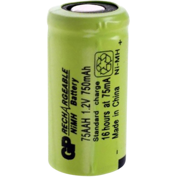 GP Batteries GP75AAH Spezial-Akku 2/3 AA Flat-Top NiMH 1.2V 750 mAh