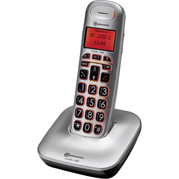 Amplicomms BigTel 1200 Schnurloses Seniorentelefon Optische Anrufsignalisierung, Freisprechen Beleu Amplicomms BigTel 1200 Schnurloses Seniorentelefon Optische Anrufsignalisierung, Freisprechen Beleu