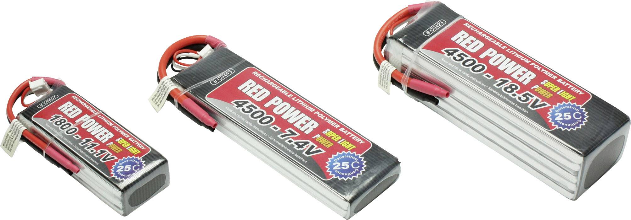 Red Power Modellbau-Akkupack (LiPo) 3.7 V 800 mAh Zellen-Zahl: 1 25 C Softcase BEC