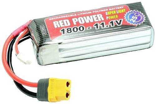 Red Power Modellbau-Akkupack (LiPo) 11.1V 1800 mAh Zellen-Zahl: 3 25 C Softcase Offene Kabelenden