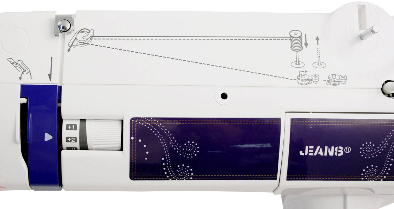 Toyota Nähmaschinen Freiarmnähmaschine JCB15 Weiß, Dunkelblau