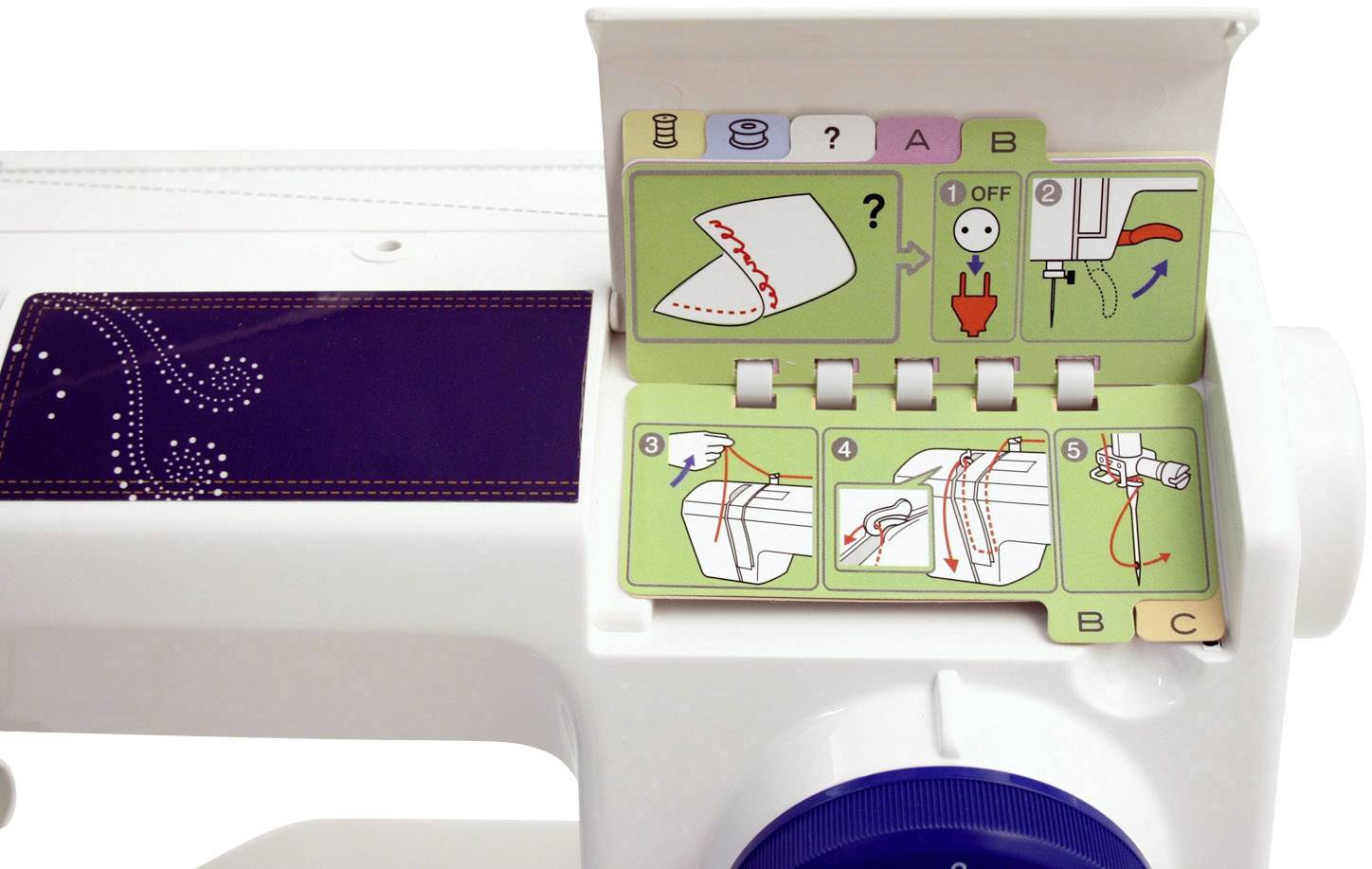 Toyota Nähmaschinen Freiarmnähmaschine JCB15 Weiß, Dunkelblau