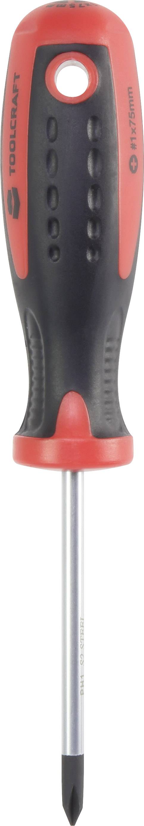 TOOLCRAFT 96029C1109 Werkstatt Kreuzschlitz-Schraubendreher PH 1 Klingenlänge: 75mm DIN ISO 8764