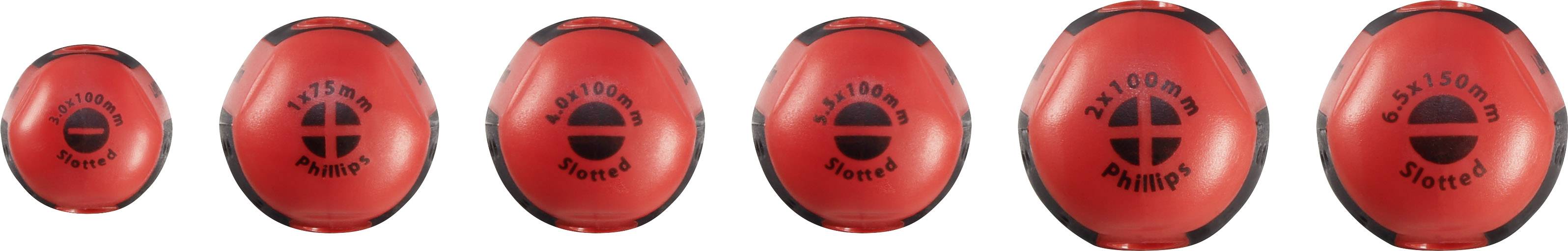 TOOLCRAFT Werkstatt Schraubendreher-Set 6teilig Schlitz, Kreuzschlitz Phillips