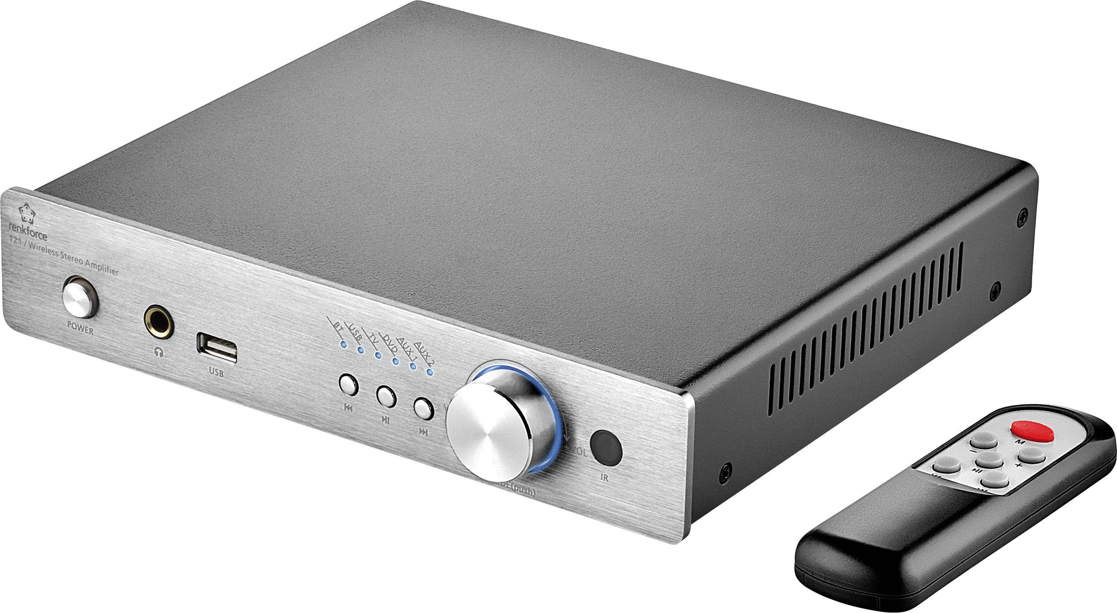 Renkforce T21 Stereo-Verstärker 2 x 50W Aluminium Bluetooth®, USB