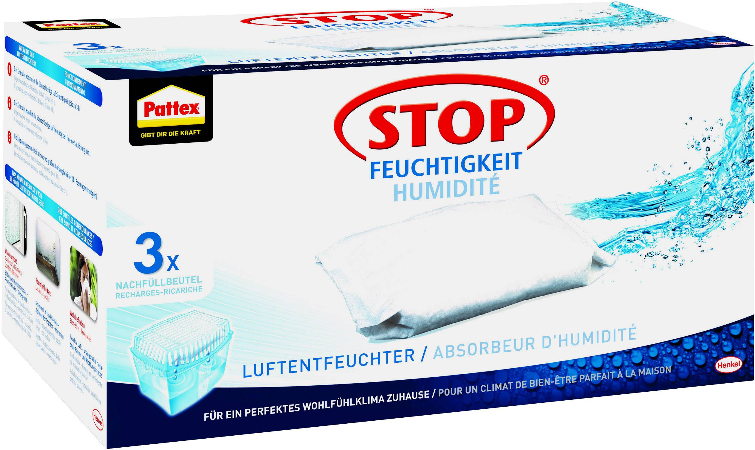 Pattex Stop Luftentfeuchter-Nachfüllbeutel 90m³