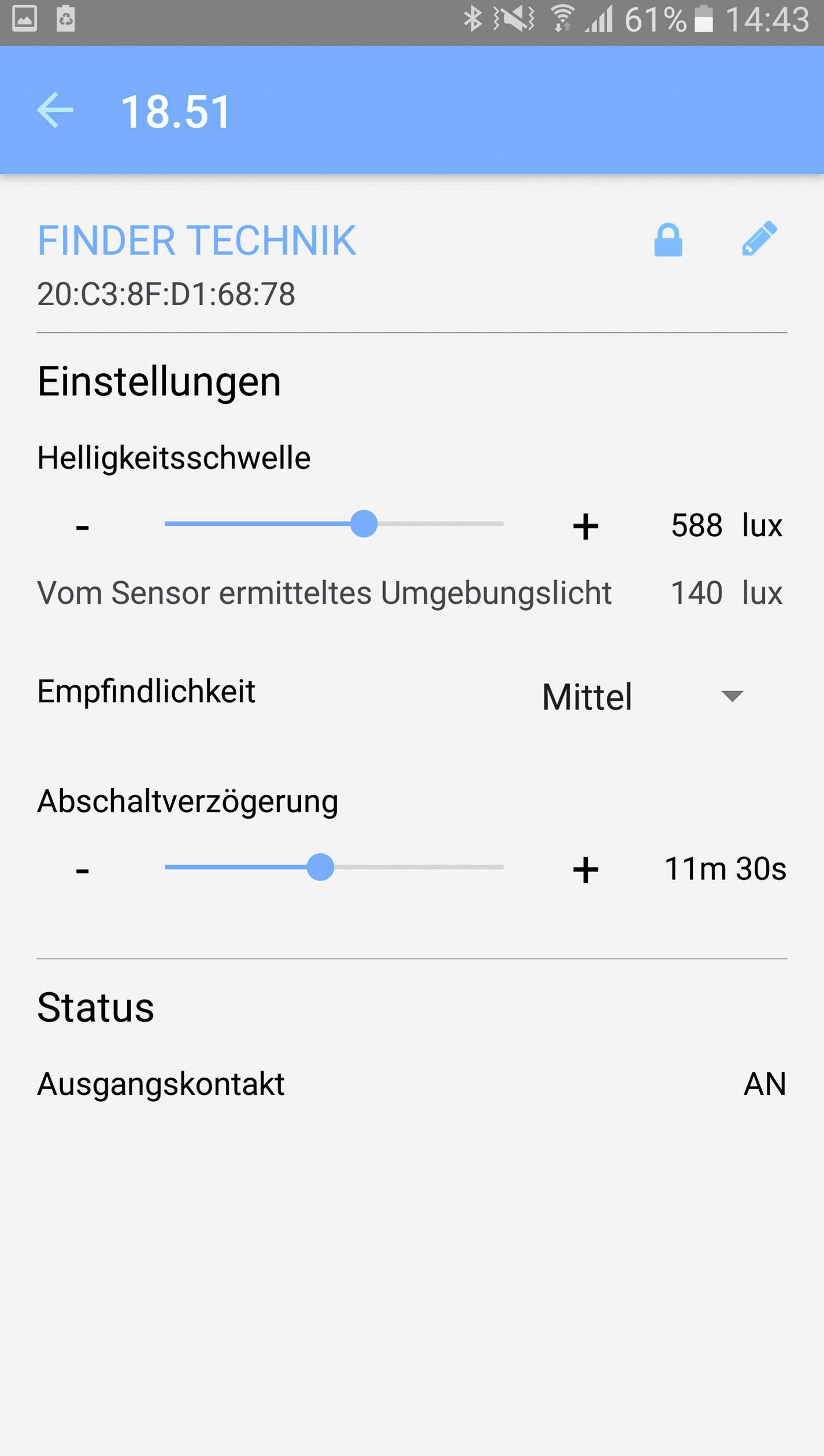 Finder Bewegungsmelder 18.51.8.230.B300 250 V/AC, 400 V/AC 1 Schließer 1 St.