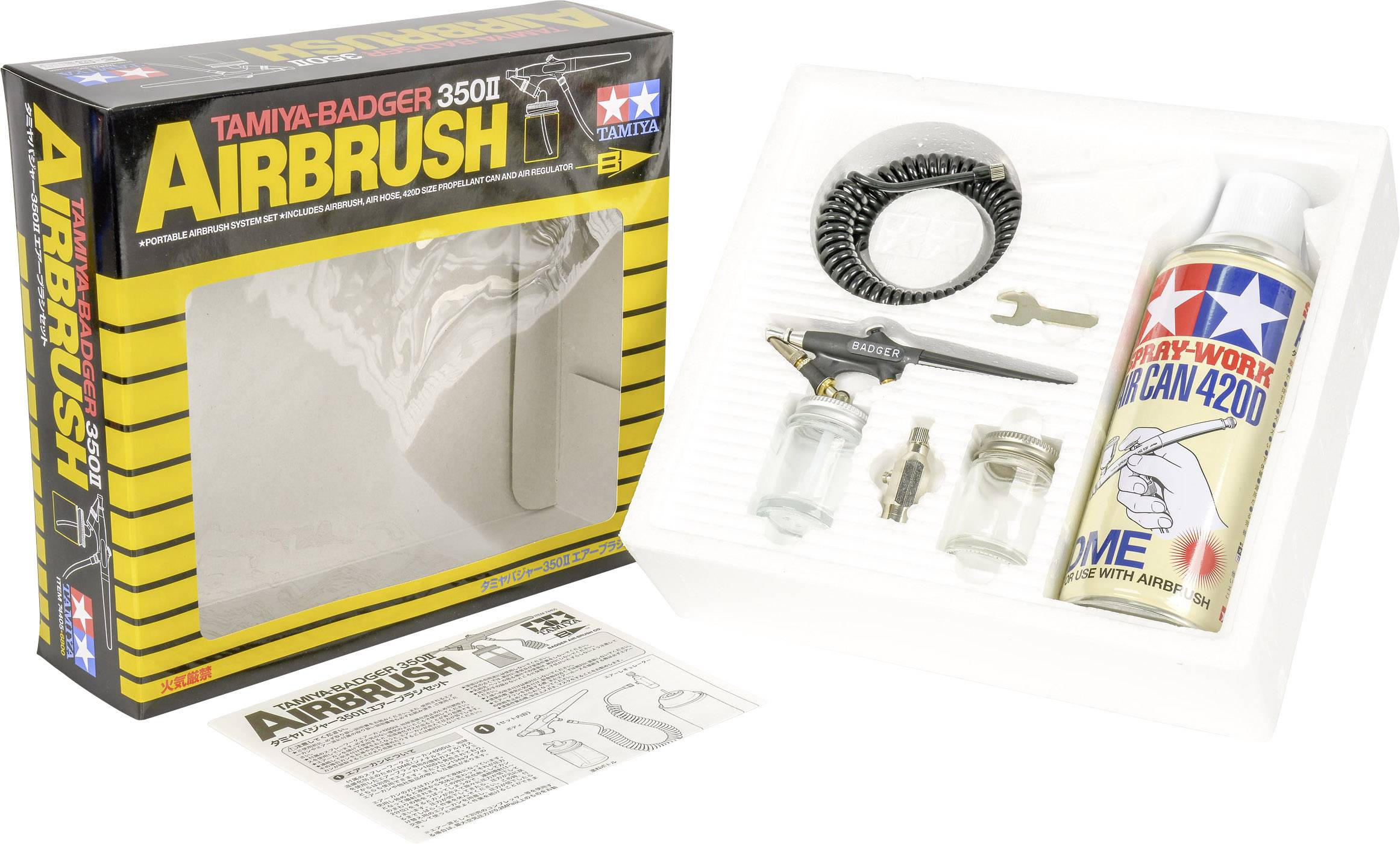Tamiya 350 II 74405 Airbrush-Einsteiger-Set mit Druckluftdose Single Action