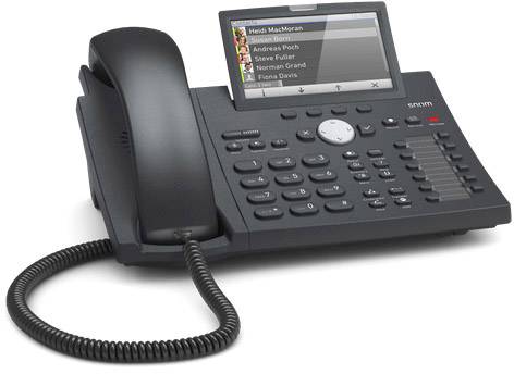 SNOM Systemtelefon,VoIP D375 Freisprechen, Headsetanschluss Farb-TFT/LCD Schwarz