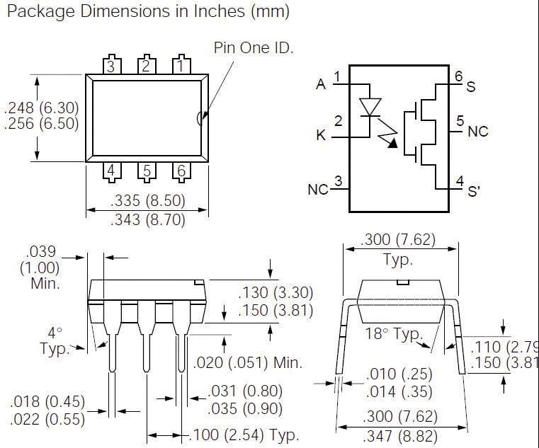 Vishay Halbleiterrelais LH1540AT Last-Strom (max.): 60 mA, 150 mA