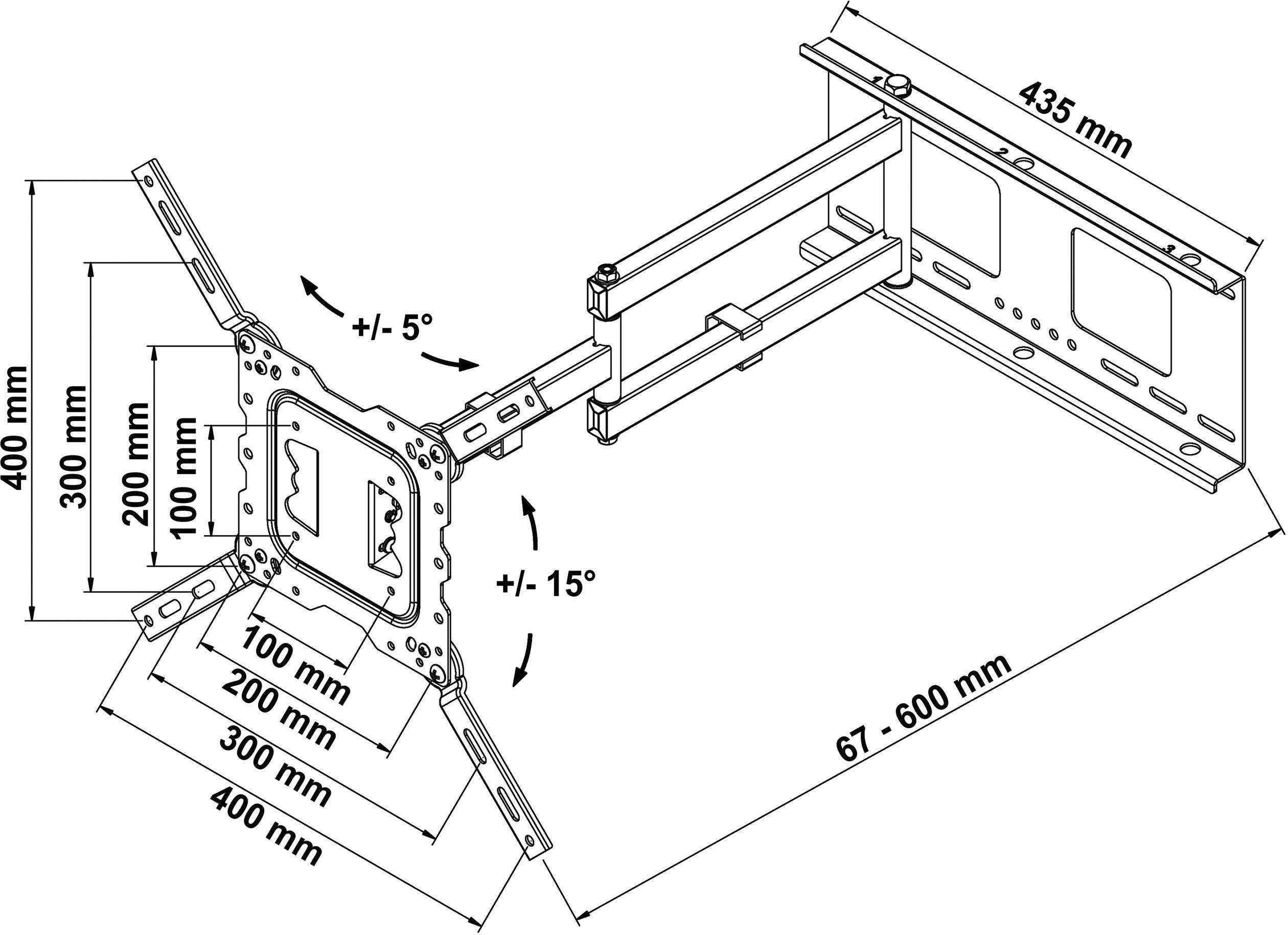 My Wall H 18-2L TV-Wandhalterung 66,0cm (26") - 119,4cm (47") Neigbar+Schwenkbar