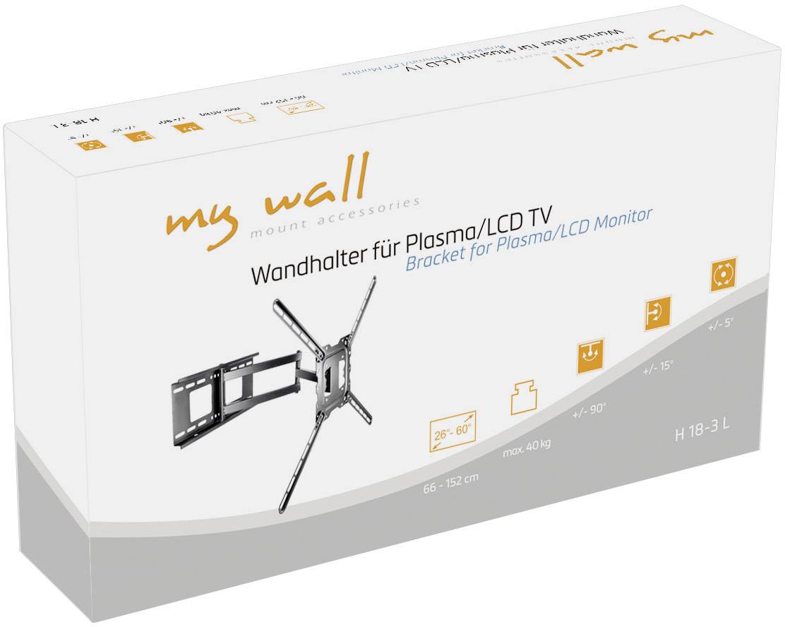 My Wall H 18-3 L TV-Wandhalterung 66,0 cm (26") - 152,4 cm (60") Neigbar+Schwenkbar