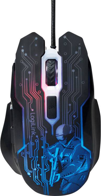 LogiLink ID0137 Gaming-Maus USB Optisch Schwarz 5 Tasten 2400 dpi Beleuchtet