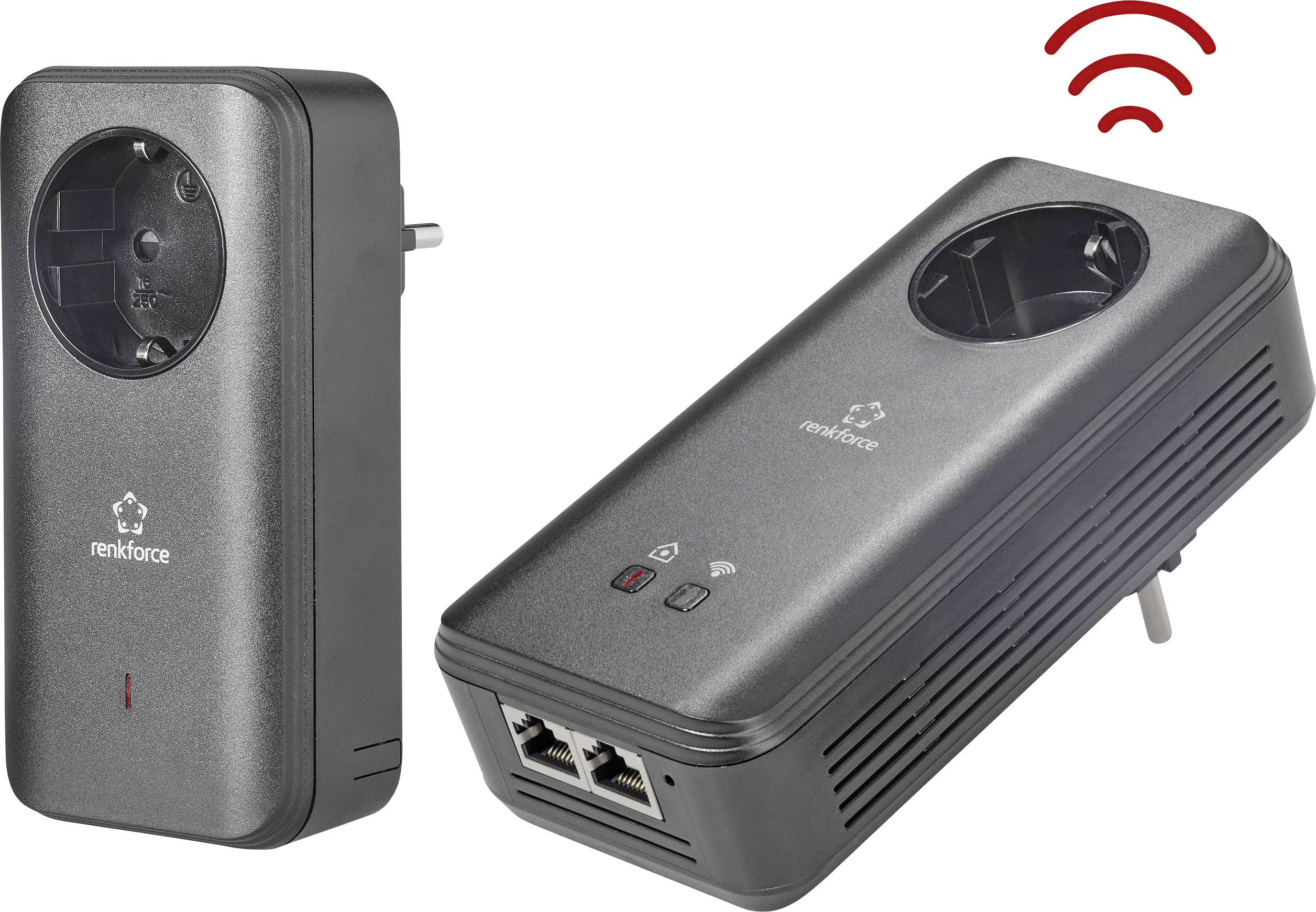 Renkforce PL1200D WiFi Powerline WLAN Starter Kit RF-4613334 1.2 GBit/s