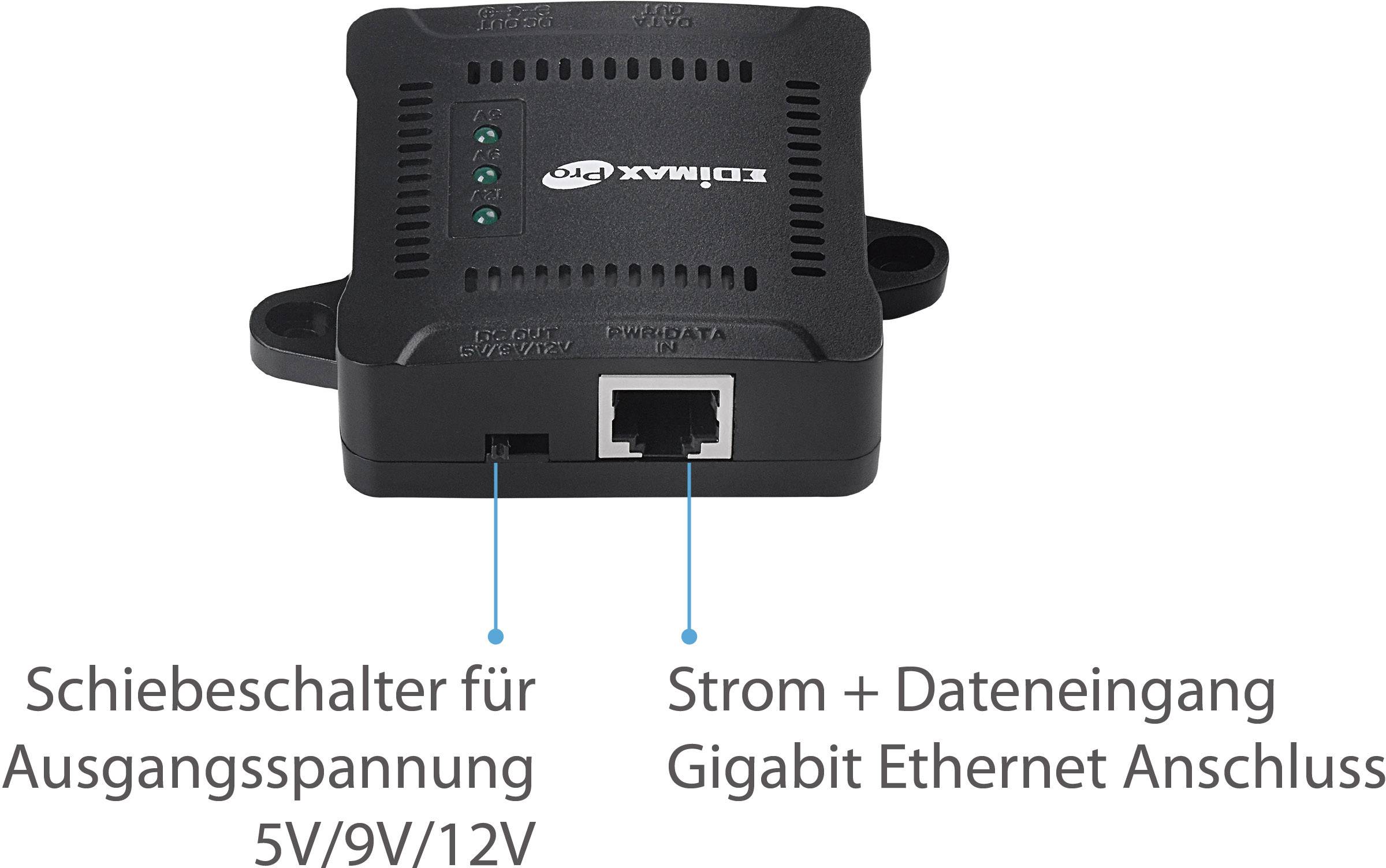 EDIMAX GP-101ST PoE Splitter 1 GBit/s IEEE 802.3at (25.5 W)