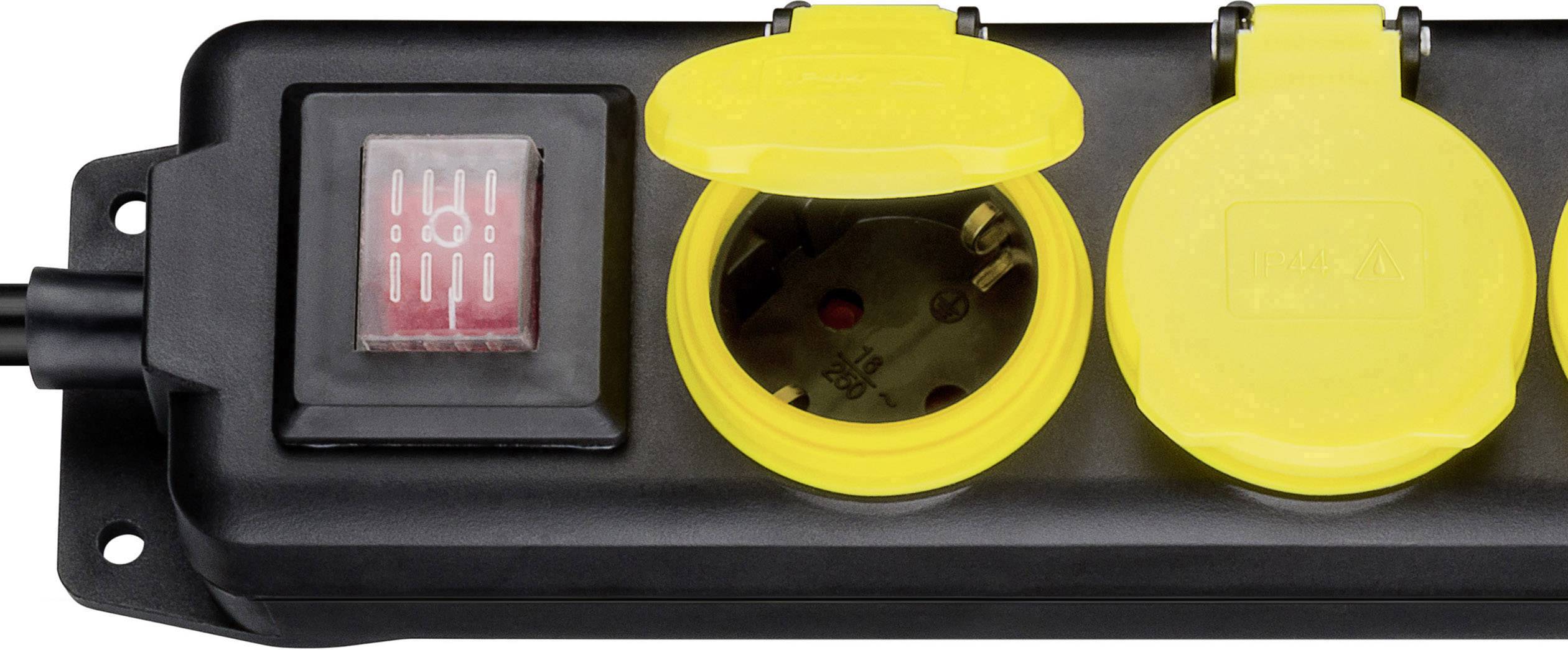 Goobay 45194 Steckdosenleiste mit Schalter 5fach Schwarz, Gelb Schutzkontakt 1 St.