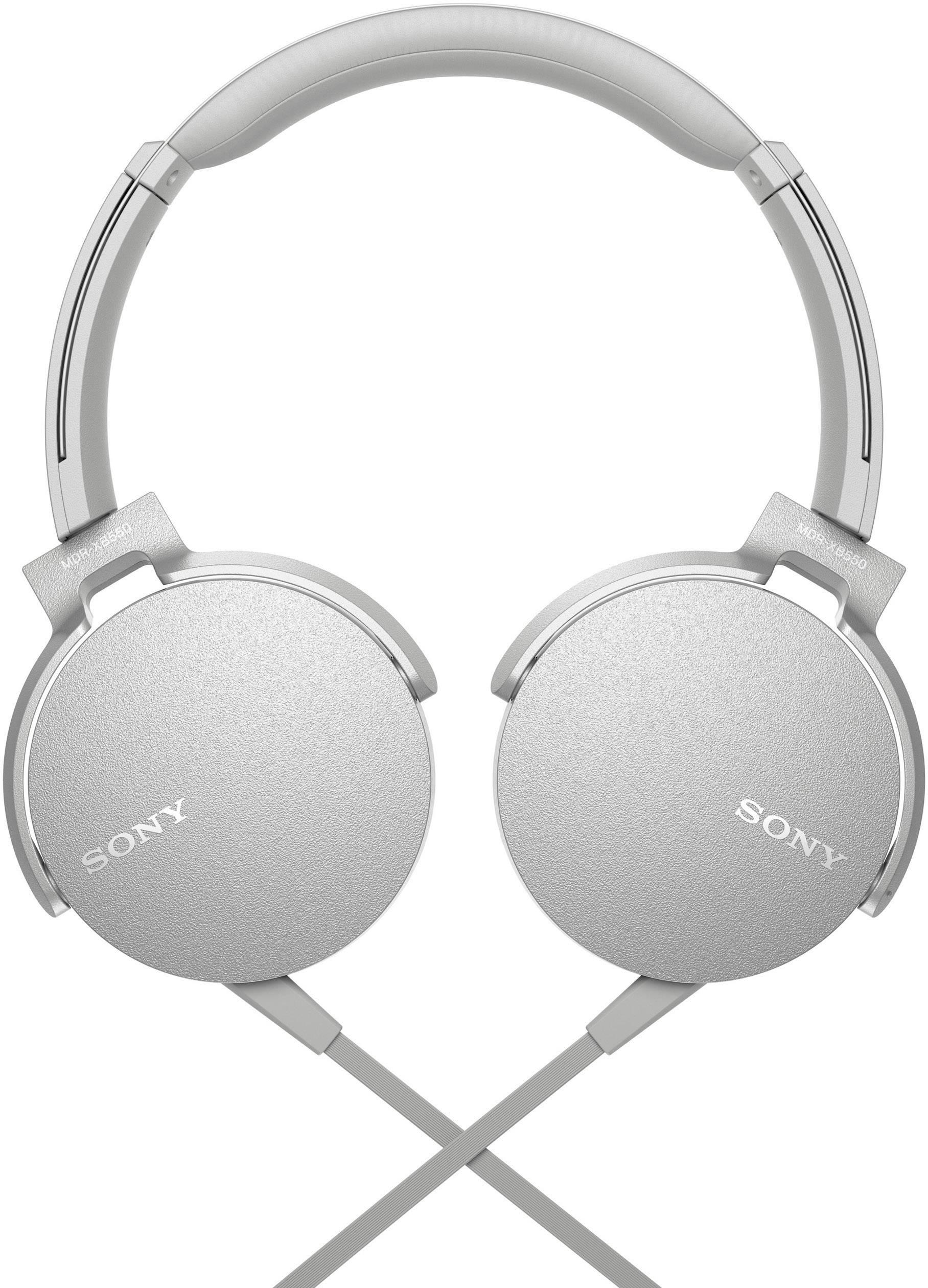 Sony MDR-XB550AP HiFi Over Ear Kopfhörer kabelgebunden  Weiß  Headset, Faltbar