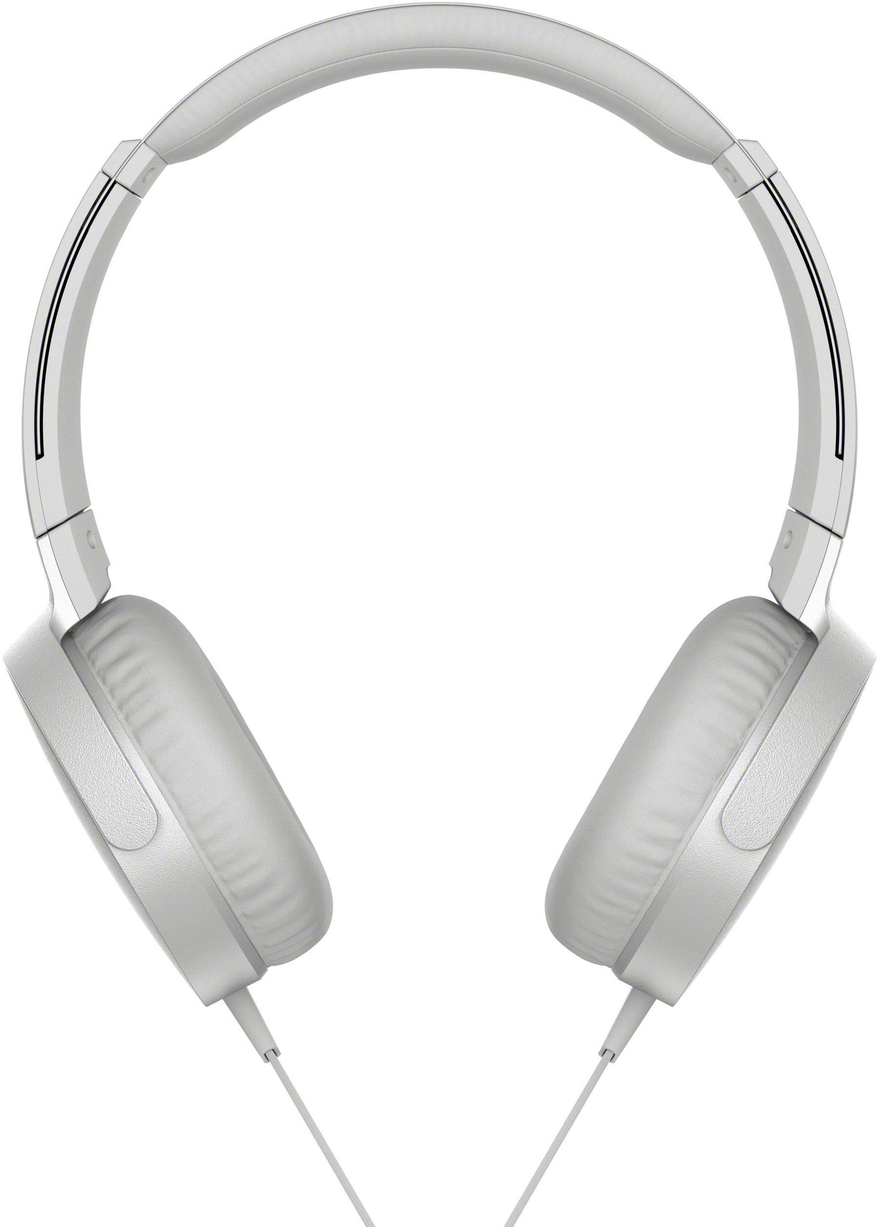 Sony MDR-XB550AP HiFi Over Ear Kopfhörer kabelgebunden  Weiß  Headset, Faltbar