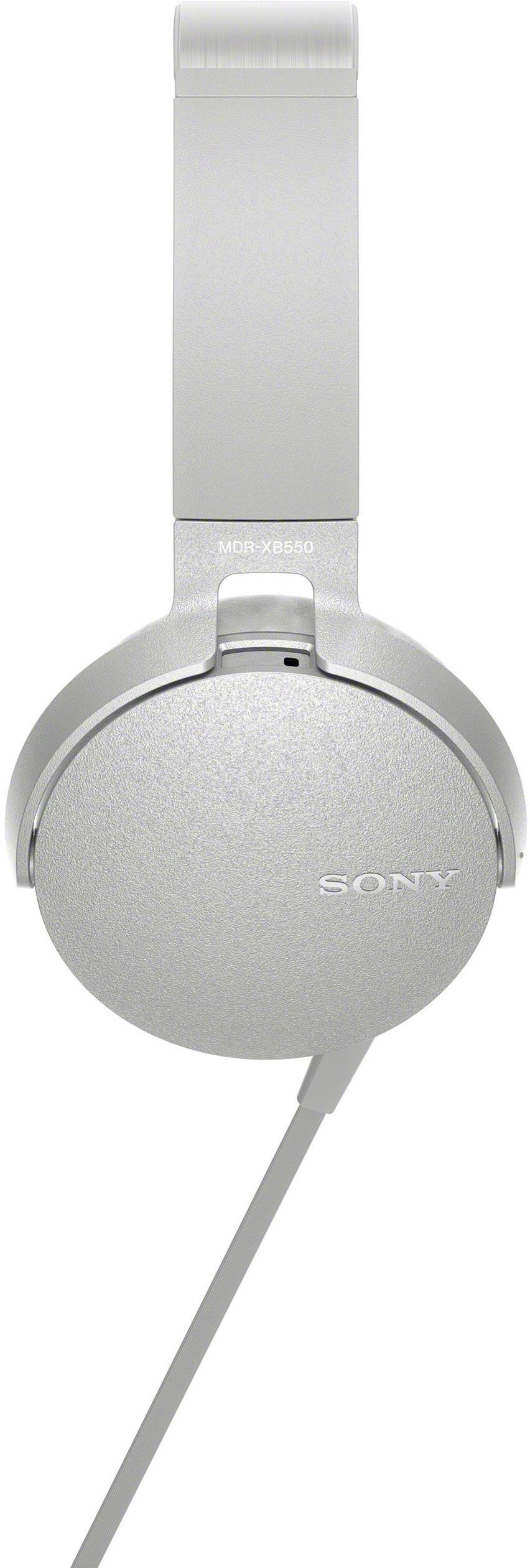 Sony MDR-XB550AP HiFi Over Ear Kopfhörer kabelgebunden  Weiß  Headset, Faltbar