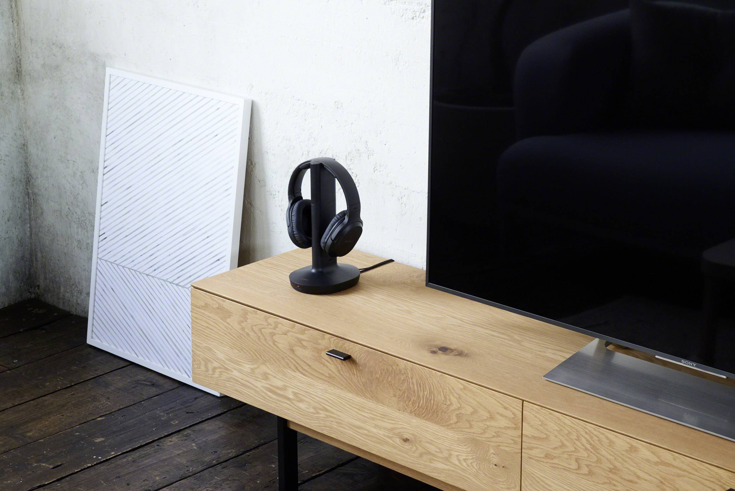 Sony MDR-RF895RK Over Ear Kopfhörer Funk Schwarz Lautstärkeregelung TV