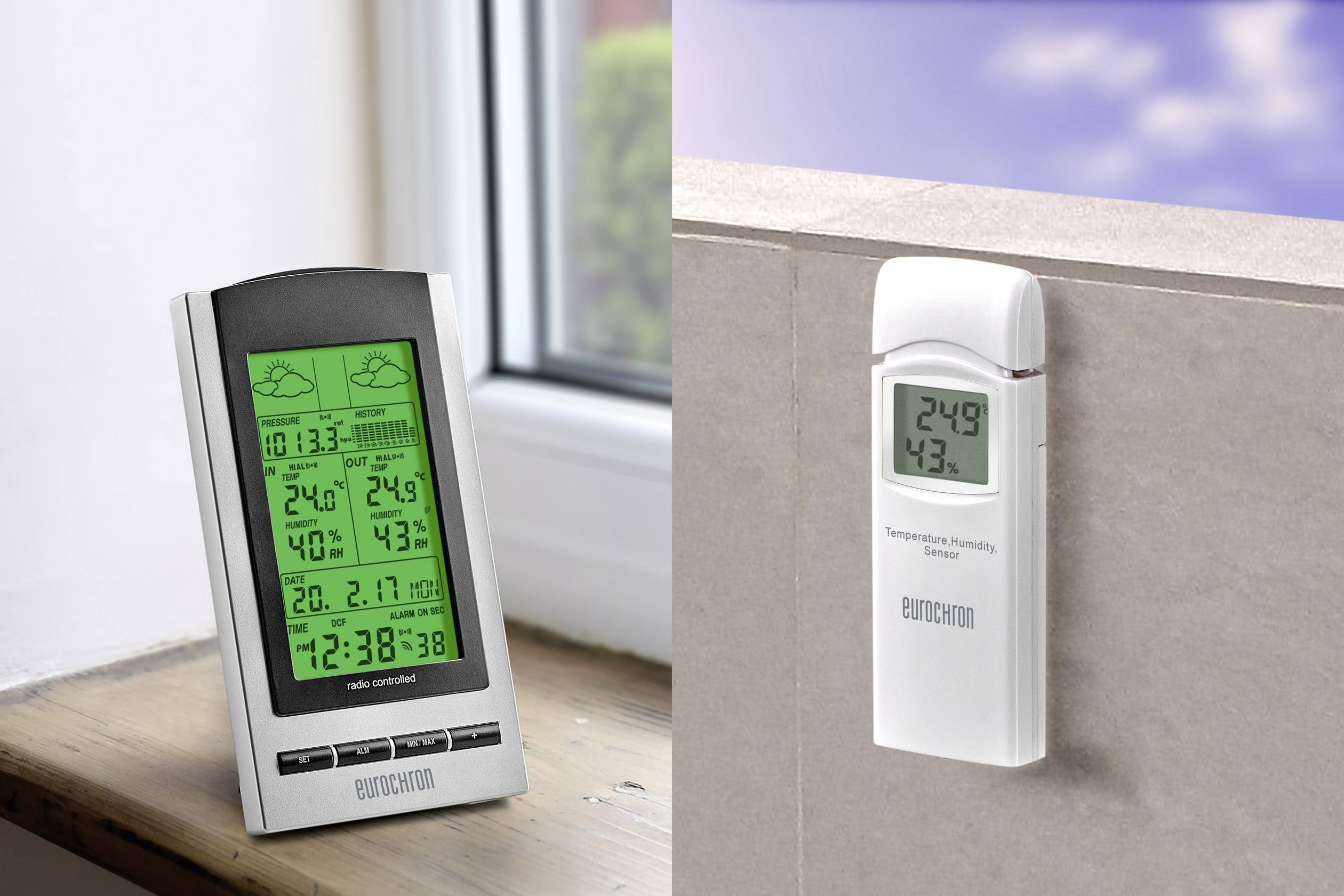 Eurochron WH1173 9223c3b Funk-Wetterstation Anzahl Sensoren max. 1