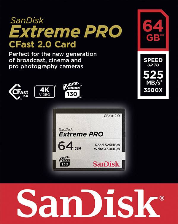 SanDisk Extreme Pro 2.0 CFast-Karte 64GB