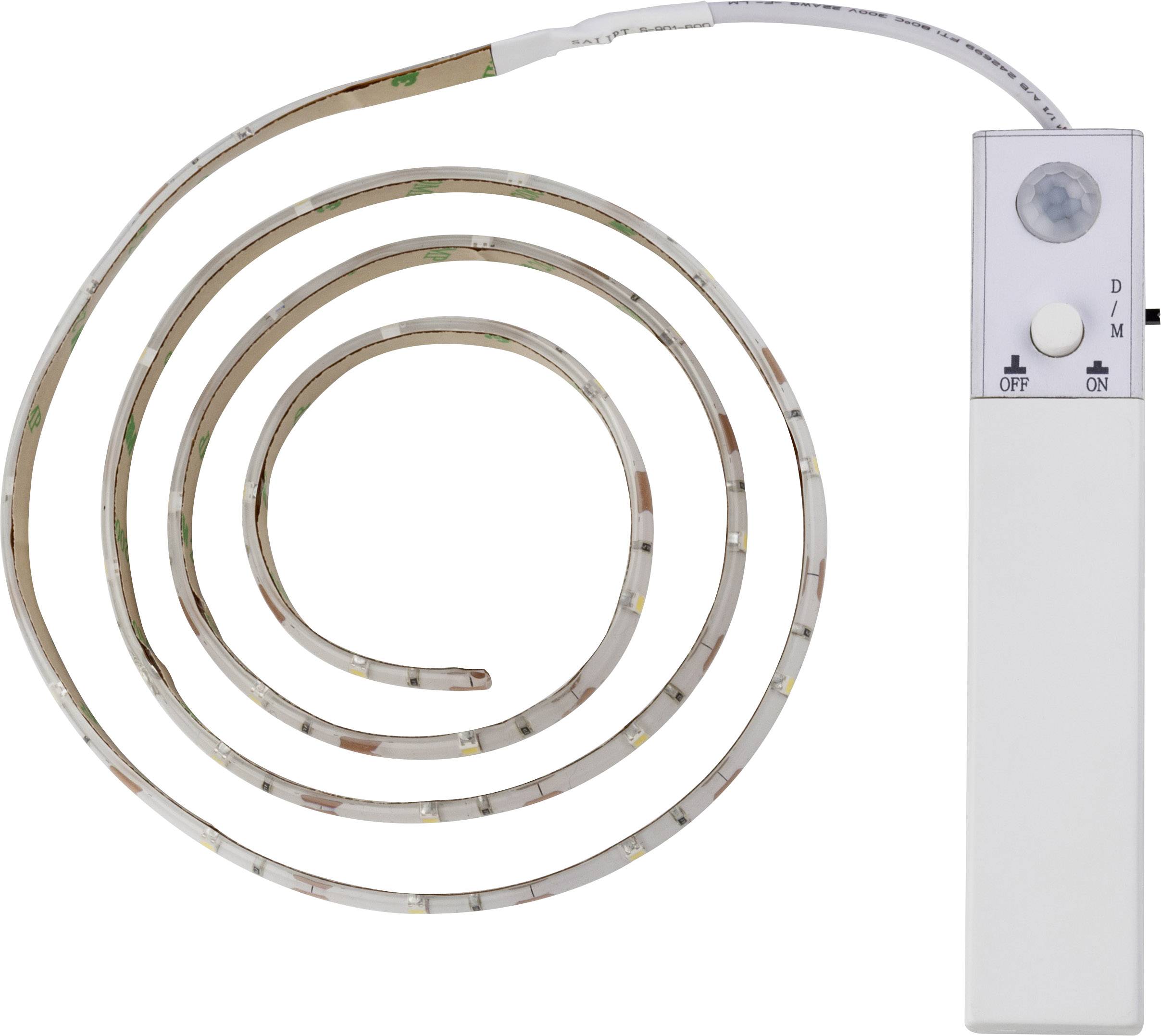 Müller-Licht 27700014 LED-Streifen mit Bewegungsmelder mit Batterie-Box 6 V 1 m Super-Warmweiß