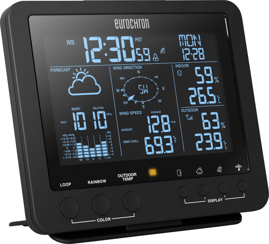 Eurochron RC Pro Funk-Wetterstation Anzahl Sensoren max. 1