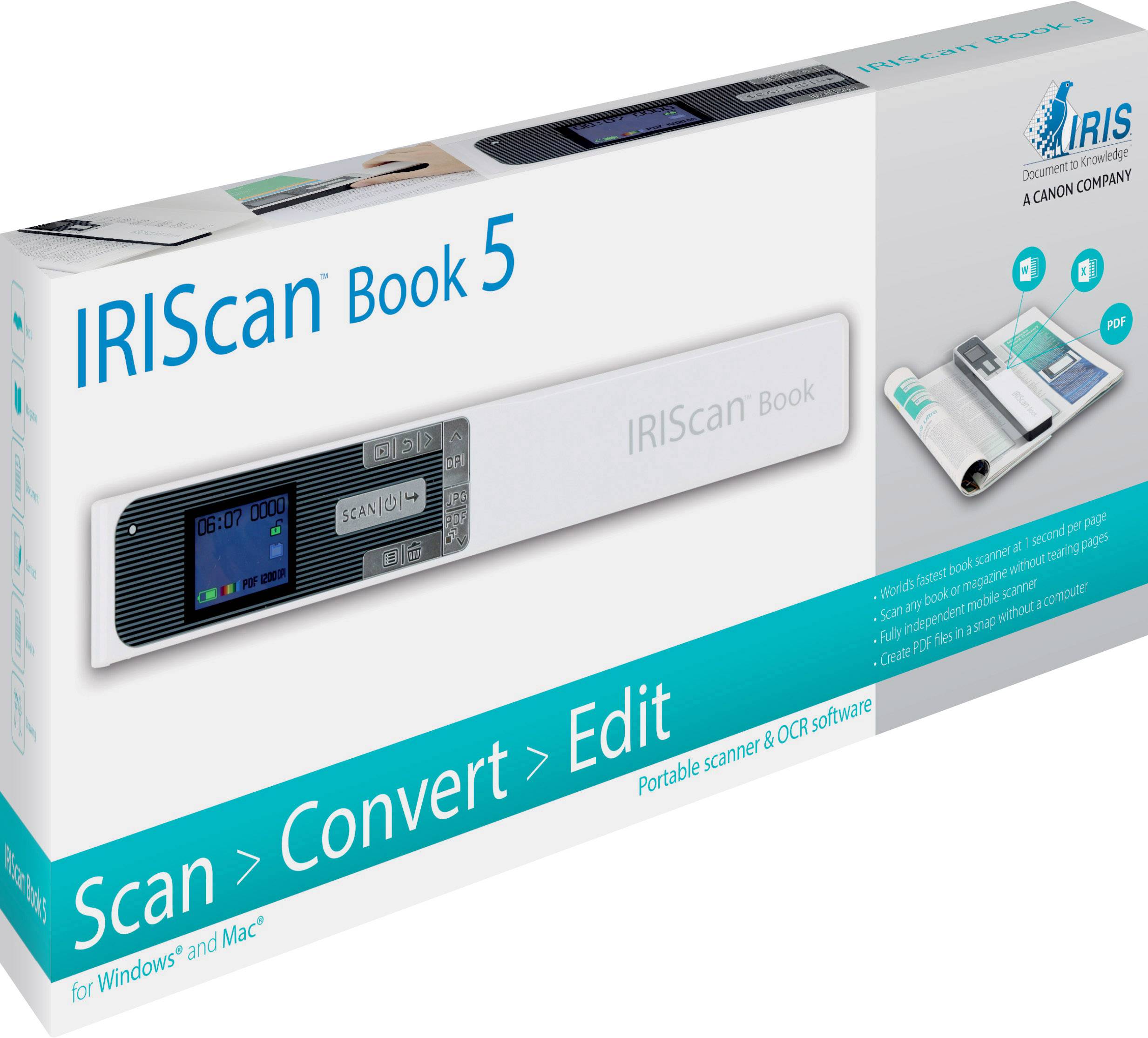 IRIS by Canon IRIScan Book 5 Dokumentenscanner A4 300 x 1200 dpi USB, microSD, microSDHC