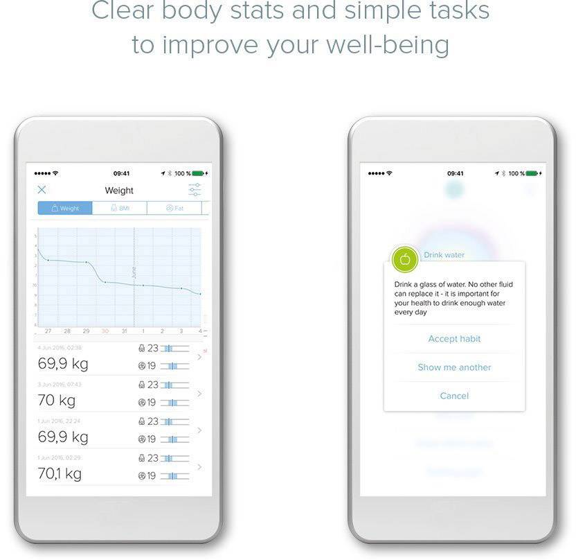 ADE BA 1601 FITvigo Körperanalysewaage BA 1601 Wägebereich (max.)=180 kg Silber-Schwarz Mit Bluetooth