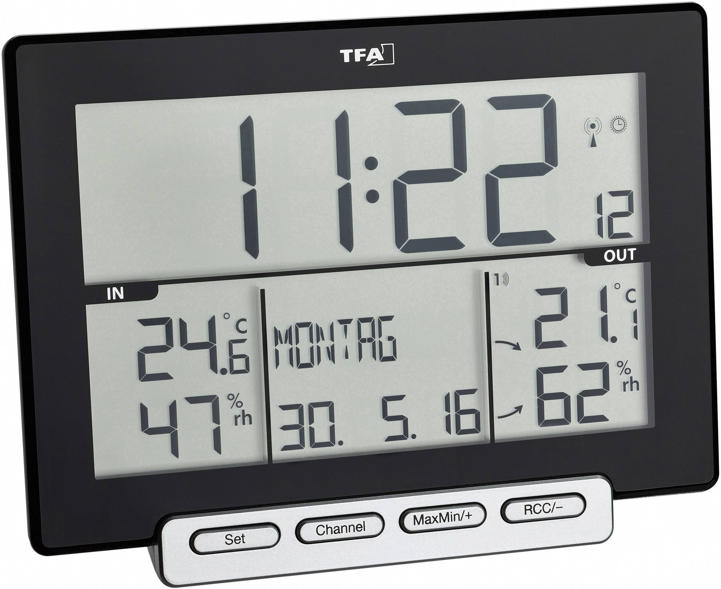 TFA Dostmann Trinity Funk-Thermo-/Hygrometer Schwarz 30.3058.01