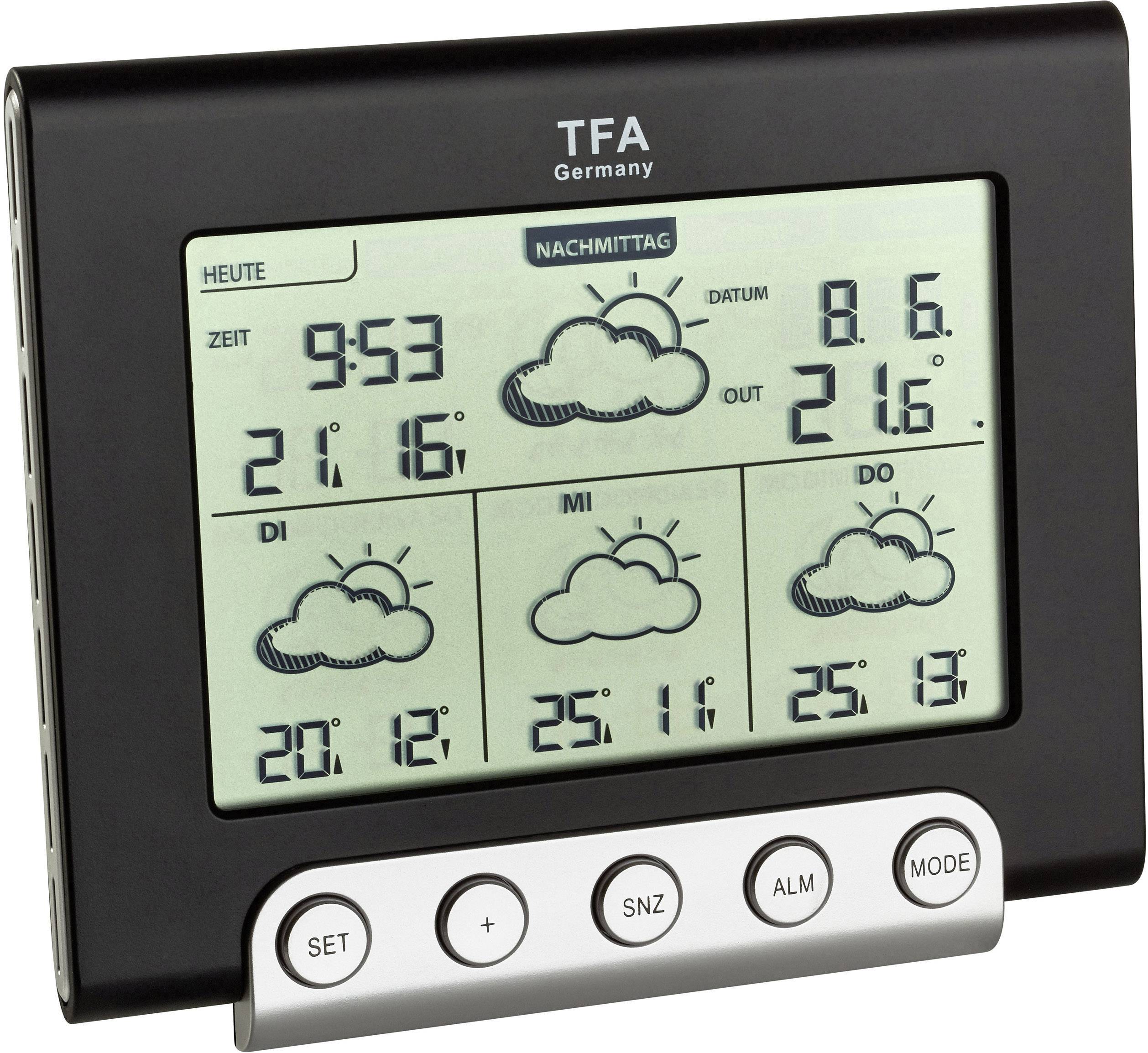 TFA Dostmann Cielo 35.5056.01.IT Satelliten Wetterstation Vorhersage für 3 Tage Anzahl Sensoren max. 1
