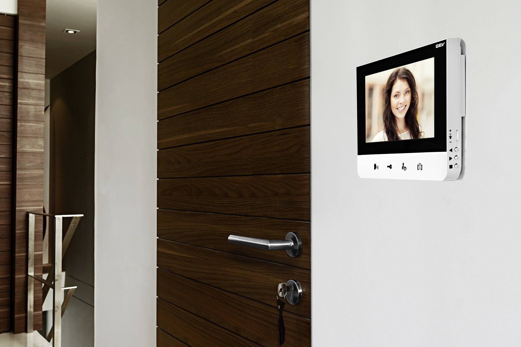 GEV Sophia Video-Türsprechanlage Kabelgebunden Komplett-Set 1 Familienhaus Schwarz, Weiß, Anthrazit