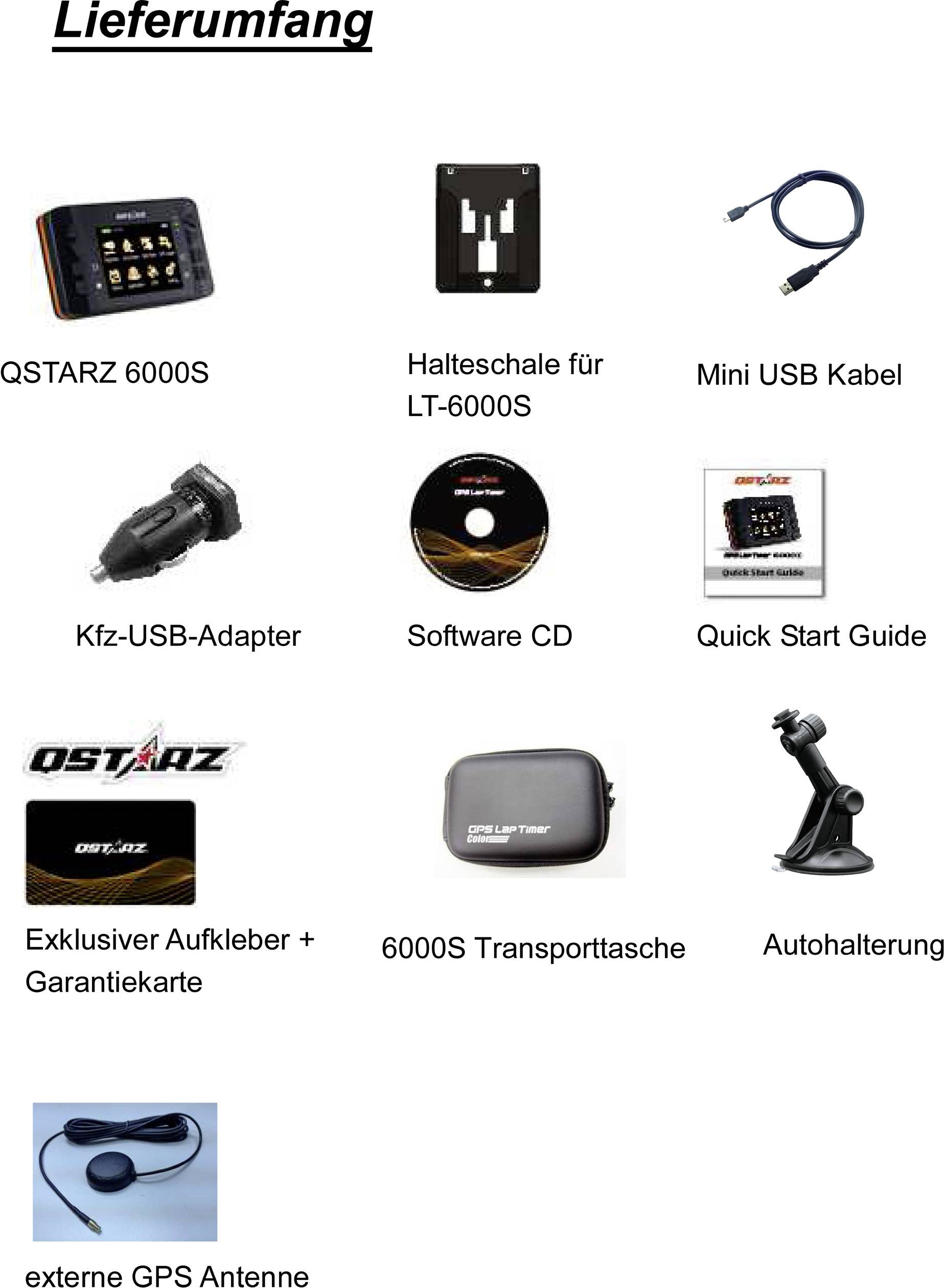 Qstarz LT-6000S GPS Laptimer Fahrzeugtracker Schwarz, Orange 1St.