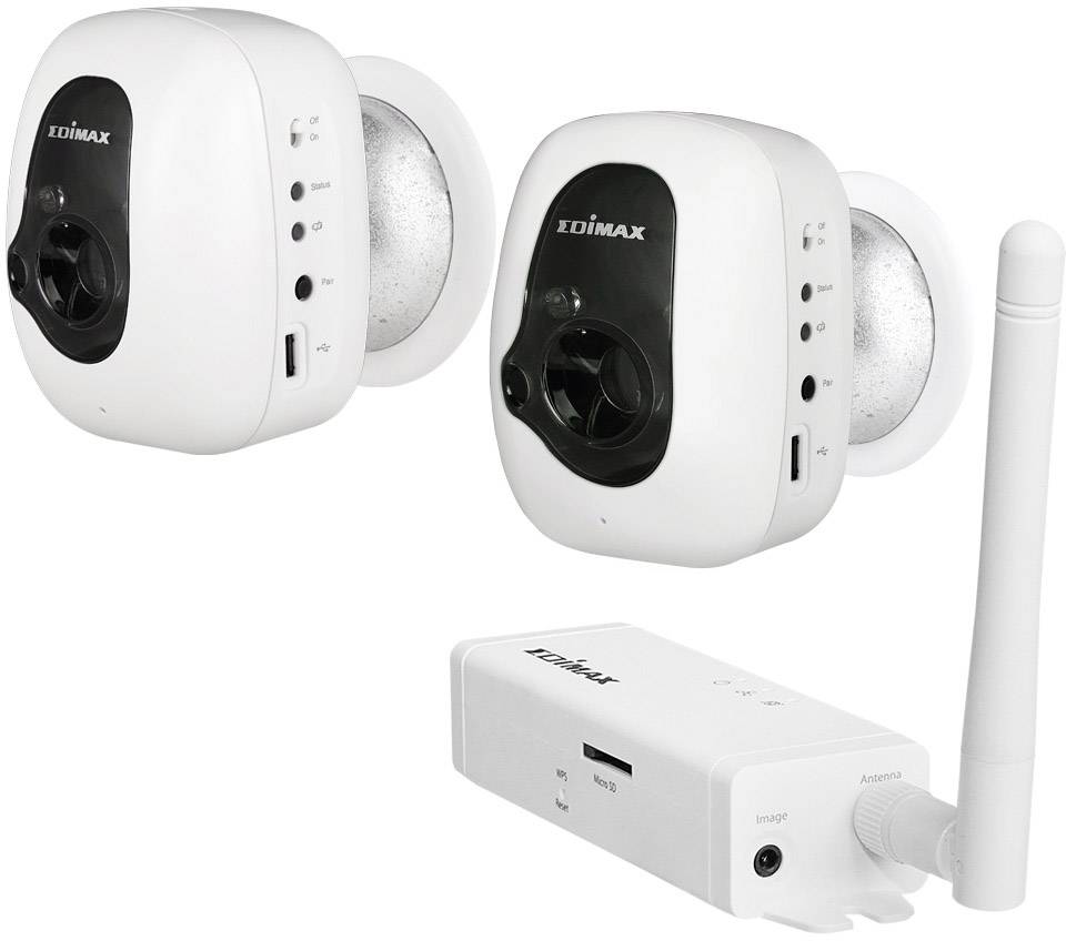 EDIMAX IC-3210WK WLAN IP-Überwachungskamera-Set mit 2 Kameras 640 x 480 Pixel