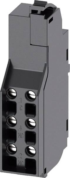 Ein schwarzer elektrischer Steckverbinder mit mehreren Anschlussklemmen.