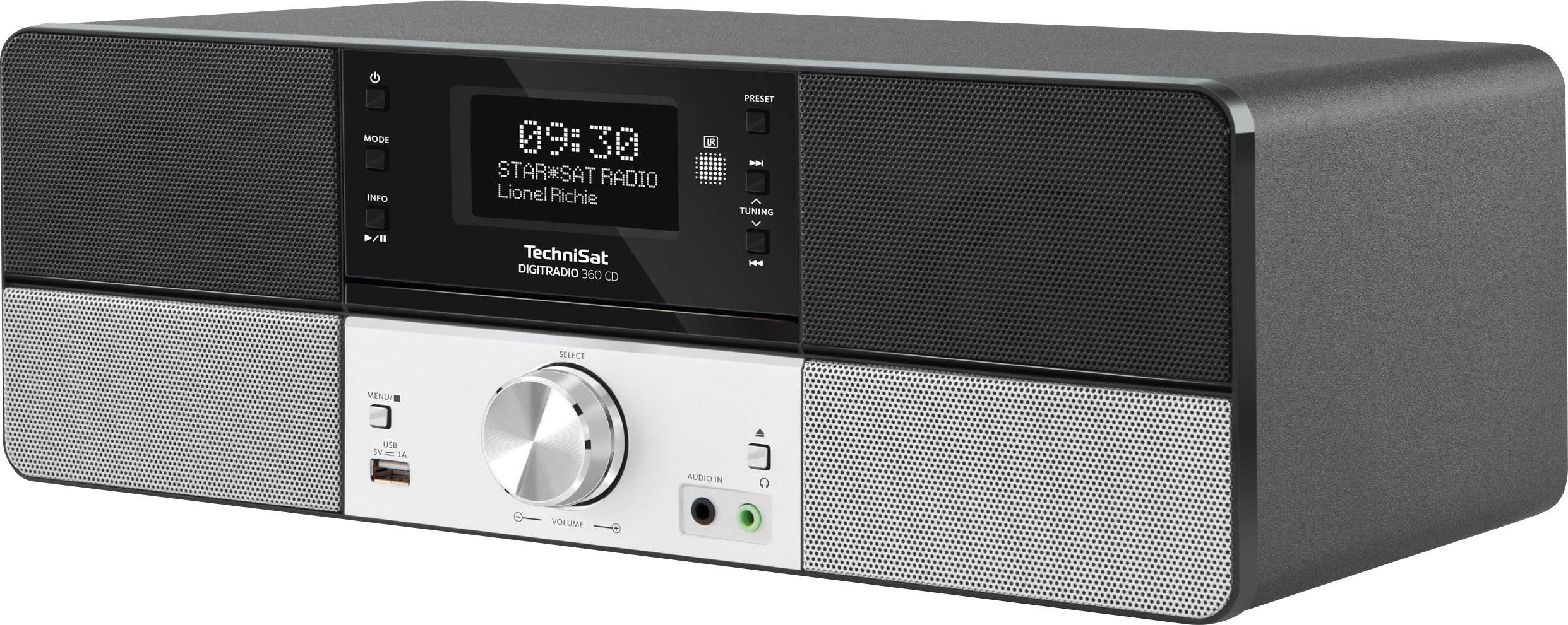 TechniSat DIGITRADIO 360 IR Internet Tischradio DAB+, UKW USB, WLAN, Internetradio, LAN Spotify, Multiroom-fähig Schwarz