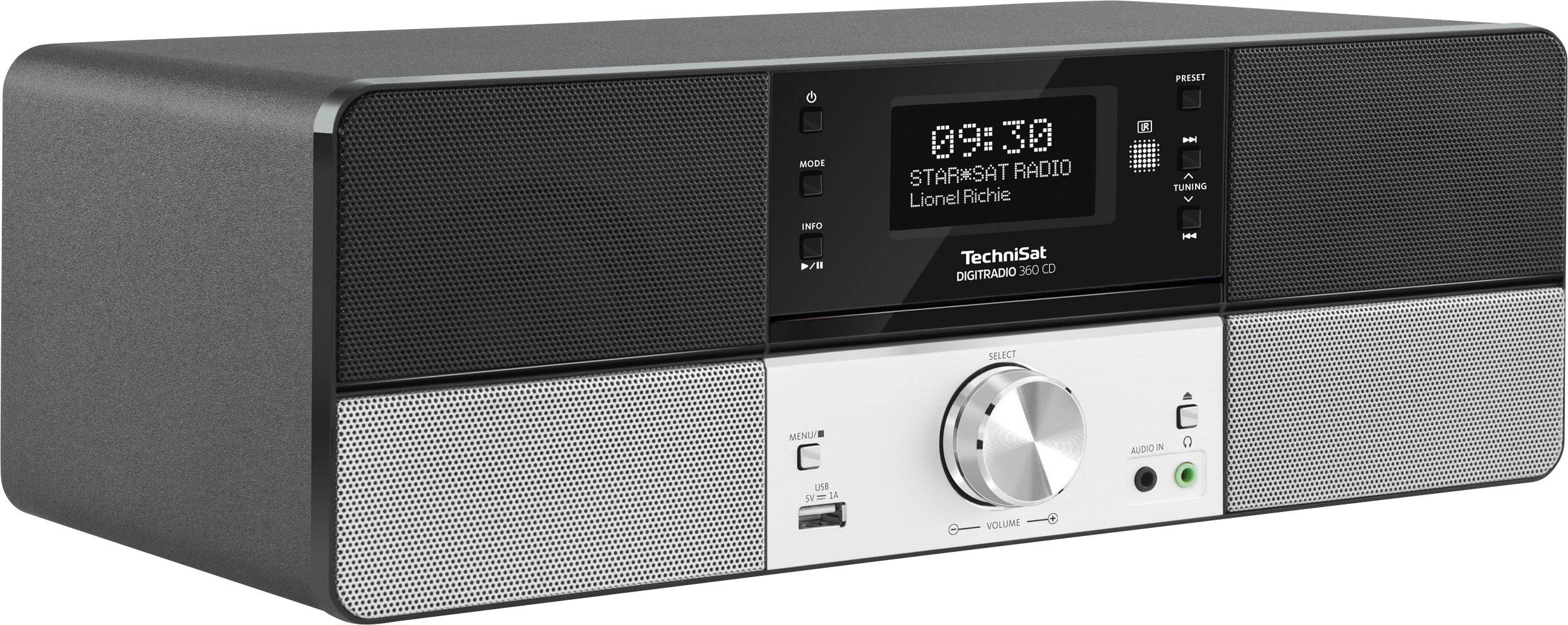 TechniSat DIGITRADIO 360 IR Internet Tischradio DAB+, UKW USB, WLAN, Internetradio, LAN Spotify, Multiroom-fähig Schwarz