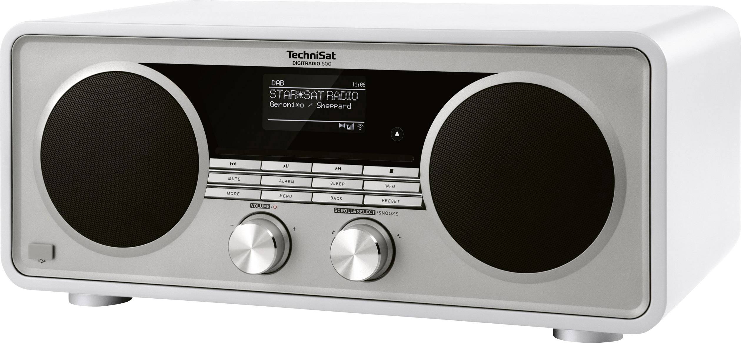 TechniSat DIGITRADIO 600 wit Internet Tischradio DAB+, UKW Bluetooth®, Internetradio, LAN, USB, WLAN, CD Spotify Weiß